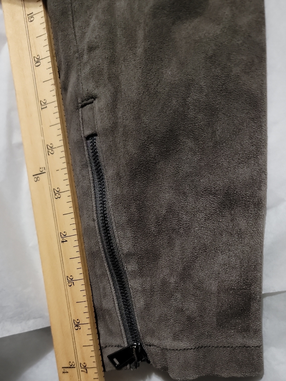 New Vince Lamb Leather Skinny Pants Charcoal Gray Zip Hem Leggings 100% Leather - Picture 5 of 8